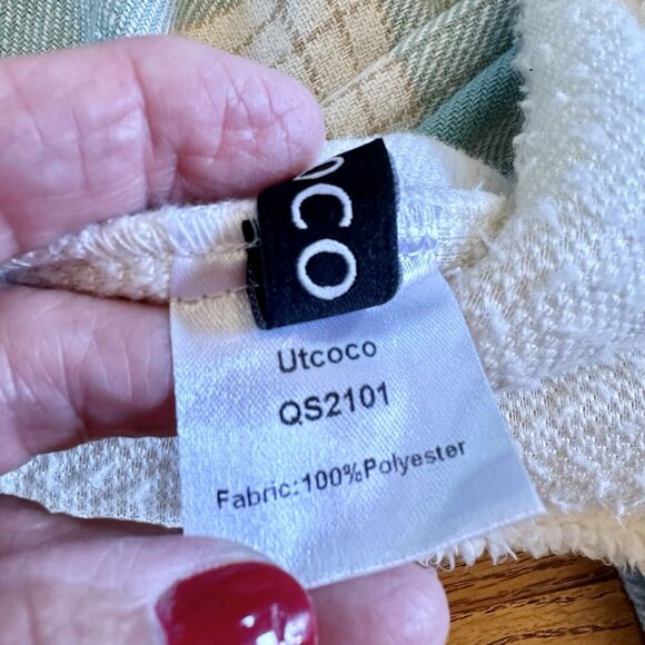 Utcoco Women's Flannel Button Down Fleece Jacket Fall Fuzzy‎ Plaid Blouse Jacket - Picture 15 of 15